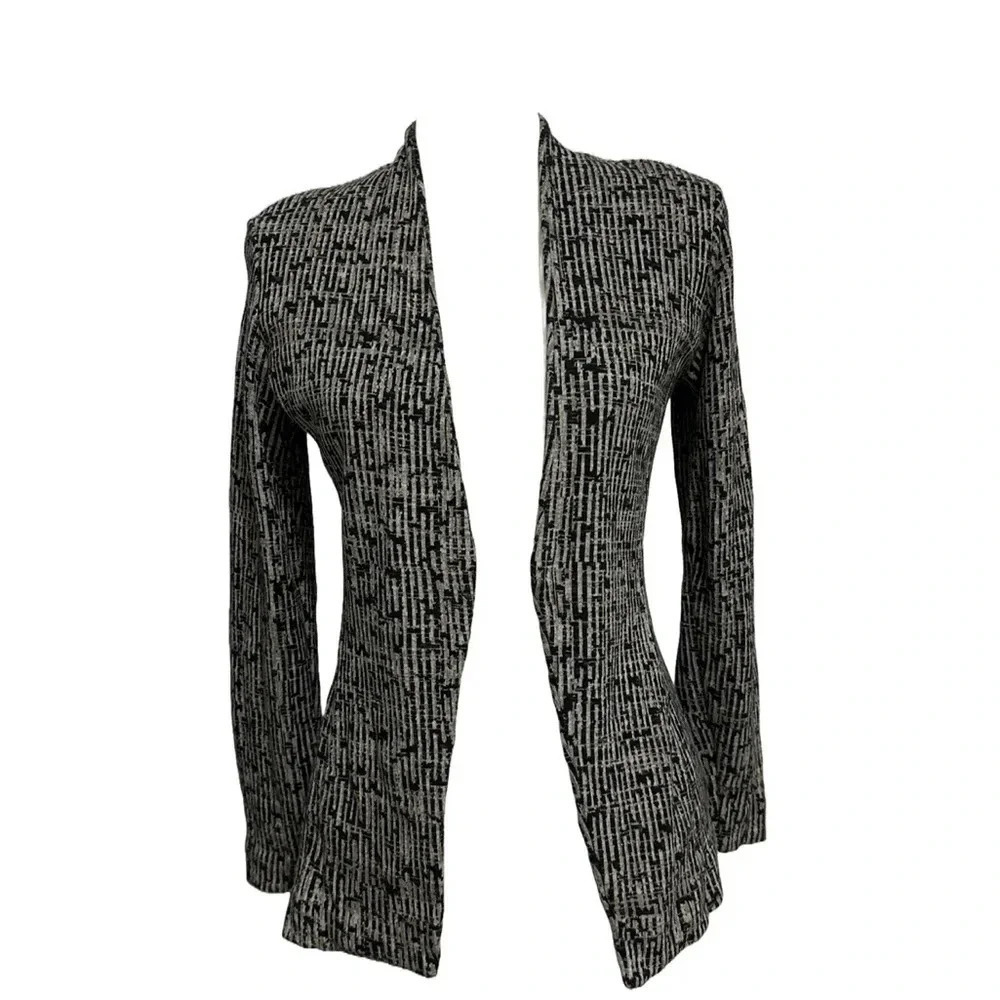 Nic + Zoe Black and White Blazer Jacket with Shoulder Pads. XS